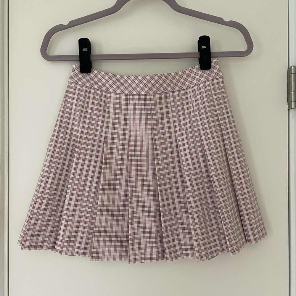 Sunday Best Plaid Pleated Mini Skirt - Pink